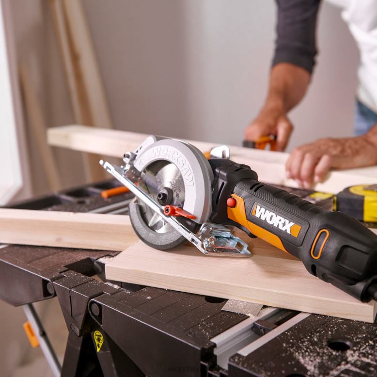 elektroinstrumenti 4-1/2 collu zāģis 4,5 ampēru kompaktais ripzāģis WORX JV4PF136