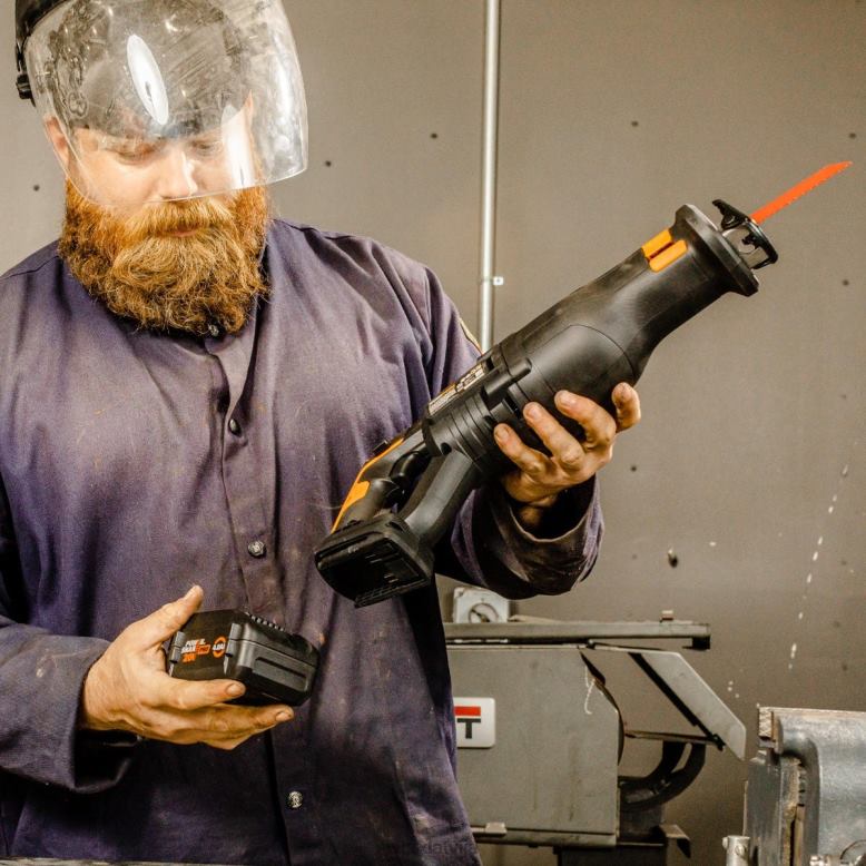 elektroinstrumenti nitro 20v jaudas dalīšanas bezvadu zāģis ar bezsuku motoru – tikai instruments WORX JV4PF132