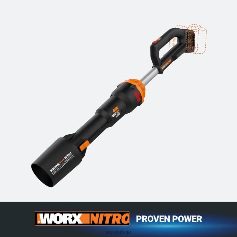 dārza instrumenti nitro 40v power share pro leafjet bezvadu lapu pūtējs ar bezsuku motoru WORX JV4PF25