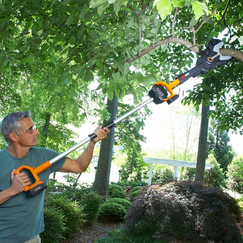 dārza instrumenti 20 v strāvas sadales žokļu motorzāģis ar 5 pēdu pagarinājuma stabu (pārtraukts) WORX JV4PF91